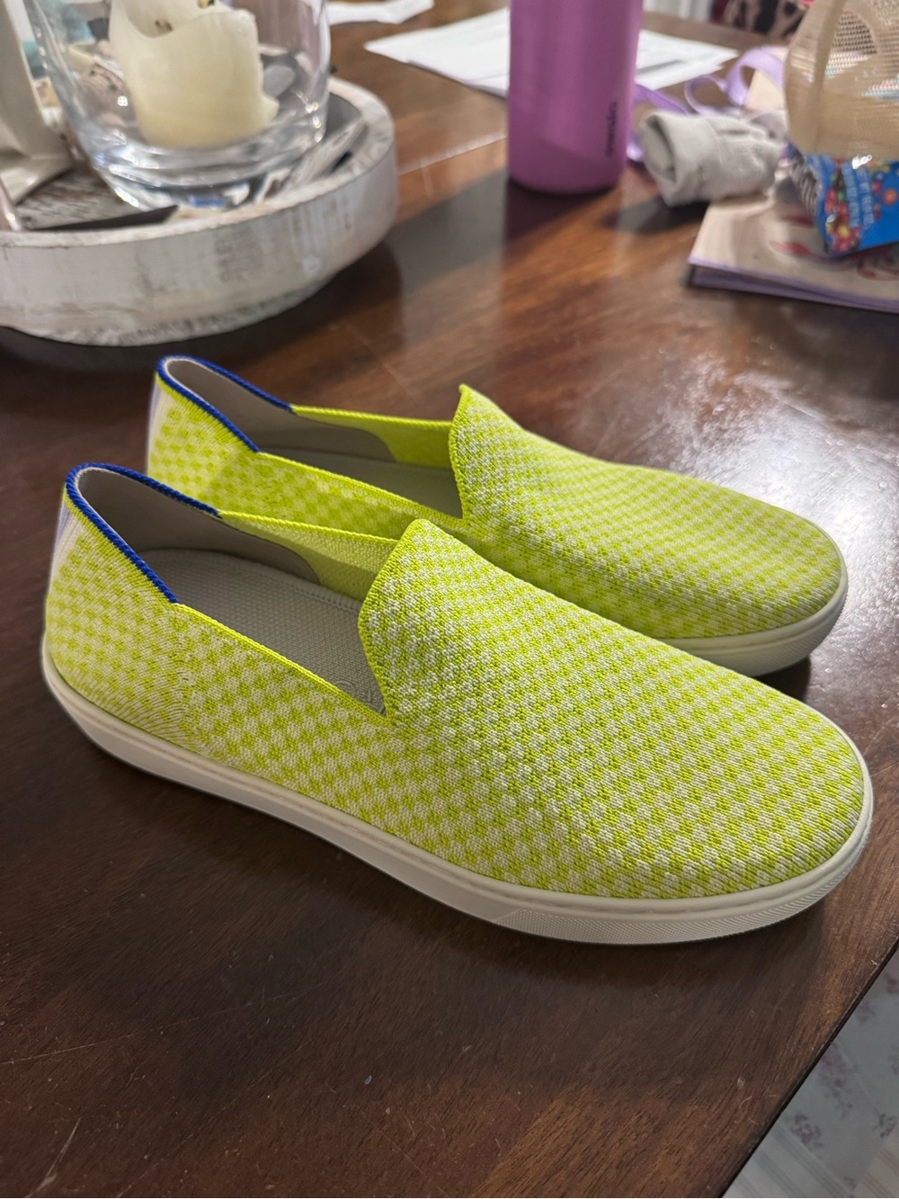 Rothy's Neon Yellow Slip-On Flats